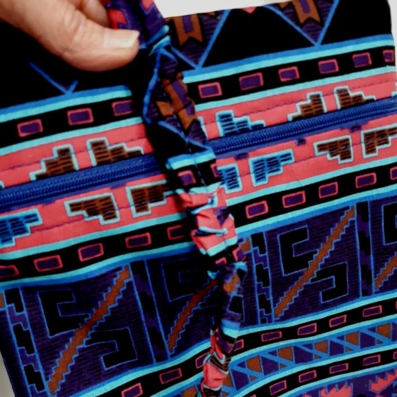 New Southwestern Aztec Shoulder Bag Sling Purse Pink Blue Geometric Aztec - Picture 7 of 8